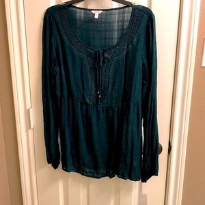 Sonoma Women’s Top Green, Long sleeve